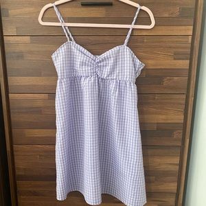 Purple check gingham babydoll sundress